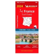 Carte de France Michelin Quart Sud Ouest 2024