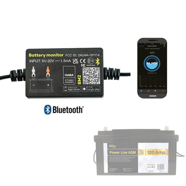 Contrôleur de batterie - pour batteries 12 V - Bluetooth - Application Moniteur  de batterie Contrôleur de tension