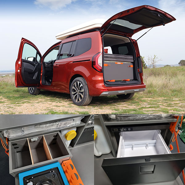 Aménagement amovible Bebox frigo intégré Galaxy Conversion Van