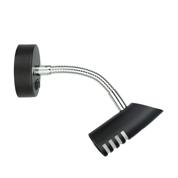 Spot LED 12V 1W 60mm bras flexible orientable