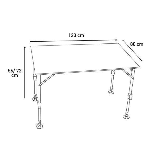 Table de camping Bambou Trigano pliable 120X80