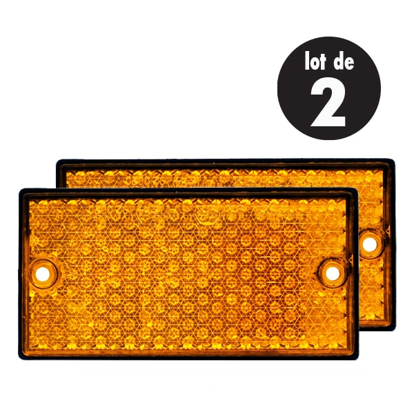 Réflecteur / catadioptre orange auto-adhésif 95x25mm