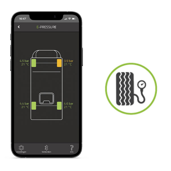 Indicateur pression des pneus E-Pressure E-Trailer