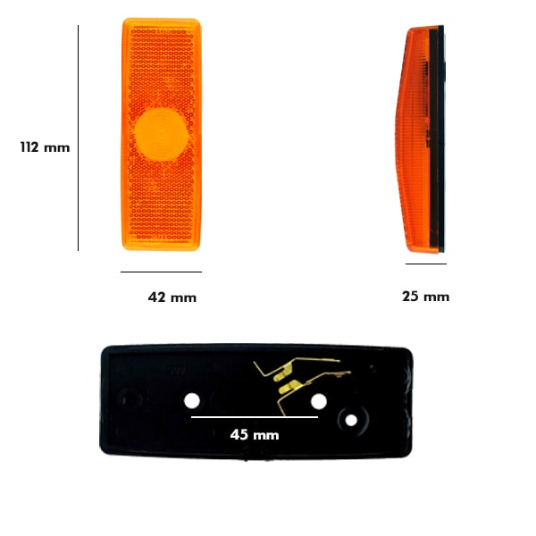 Feu de gabarit latéral JOKON orange 110x18x45mm