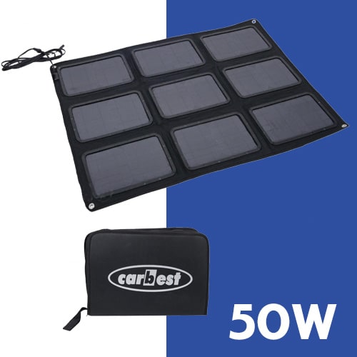 Panneau solaire portable 12V Chargeur de batterie de secours pour voiture,  van, bateau, caravane et camping
