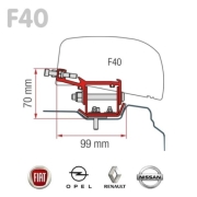 Adaptateur store Fiamma F40 pour TRAFIC H1L2 depuis 2014