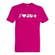 TShirt Camping-car Plus Enfant coton ROSE FUCHSIA