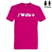 TShirt Camping-car Plus Enfant coton ROSE FUCHSIA