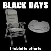 Fauteuil Alu Matelasse Gris Redcliffs + Tablette de fauteuil