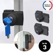 Lot de 3 Verrous IMC Porte cellule et coffre noirs