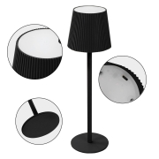 Lampe de table LED tactile noire 36cm USB