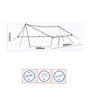 Abri bâche Canopy 300 x 300 x 220 cm