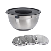 Bol à mélanger inox 25 cm - 3 râpes interchangeables