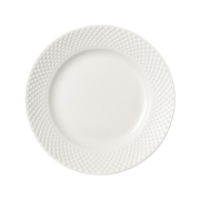 Assiette en mélamine blanche à points 21 cm