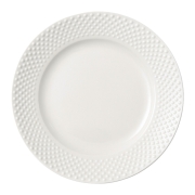 Assiette en mélamine blanche à points 28 cm