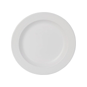 Assiette en mélamine rayée blanche 20 cm