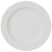 Assiette en mélamine rayée blanche 25 cm