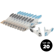 Lot de 20 pinces à linge en plastique
