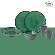 Lot de vaisselle Brunner 8 pièces Sea Green mélamine Tête-à-Tête