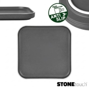 Assiette carrée Mélamine 25cm DOLOMIT Gris
