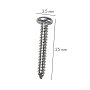 Vis Parker inox tête bombée 3.5x25mm - les 50