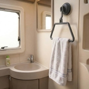 Porte-serviette gris à ventouse pour camping-car caravane