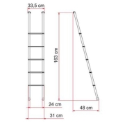 Echelle de capucine alu 5 marches 1m70